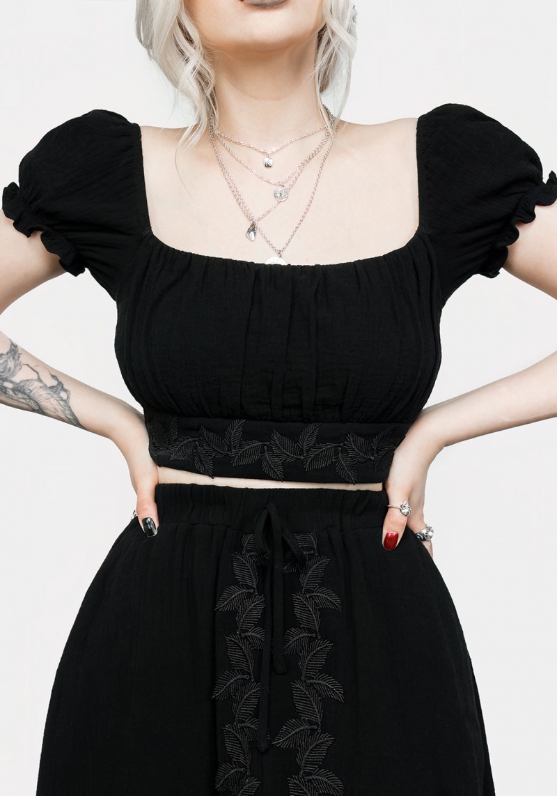 Disturbia Vine Textured Crop Top | BZ7018695