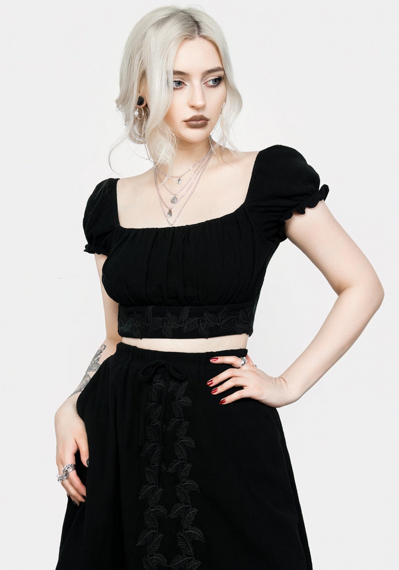 Disturbia Vine Textured Crop Top | BZ7018695