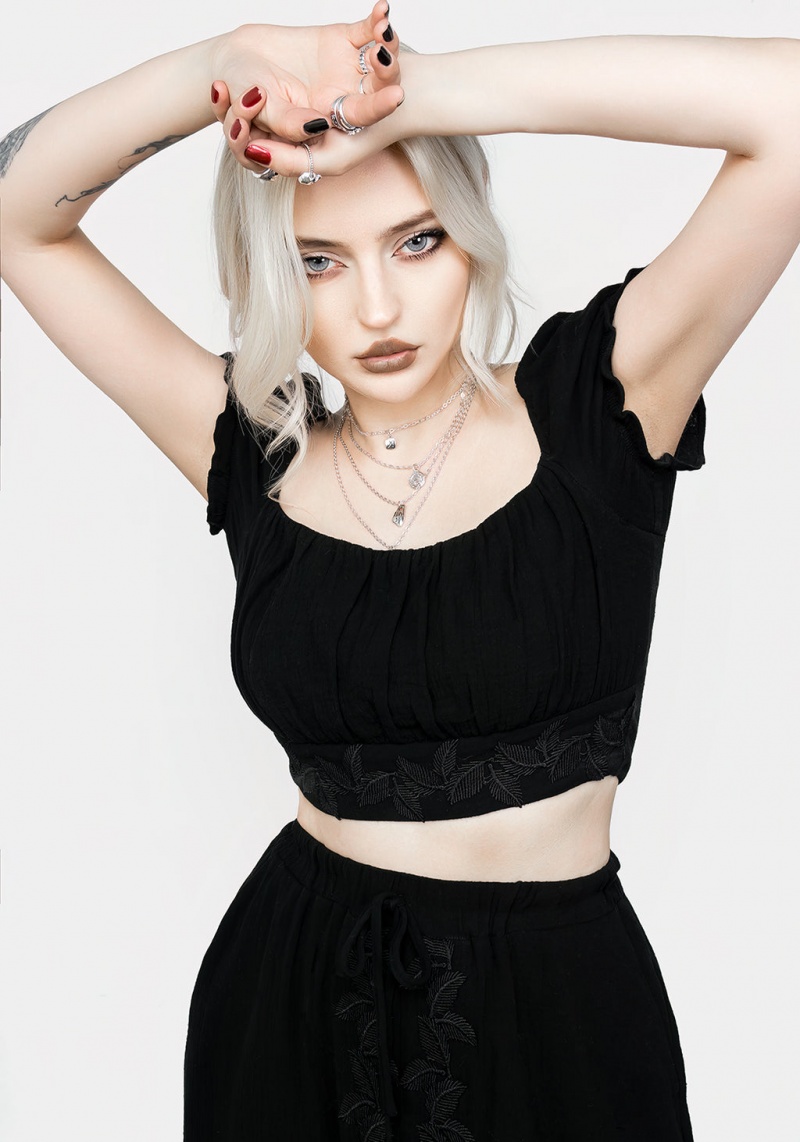 Disturbia Vine Textured Crop Top | BZ7018695