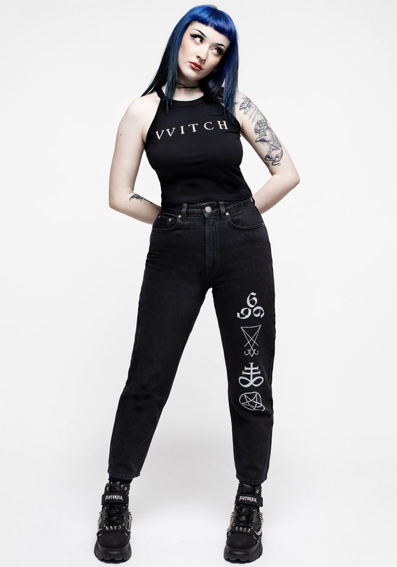 Disturbia Witch Racer Back Crop Vest | CI3564170