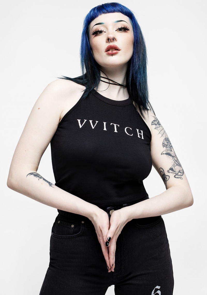 Disturbia Witch Racer Back Crop Vest | CI3564170