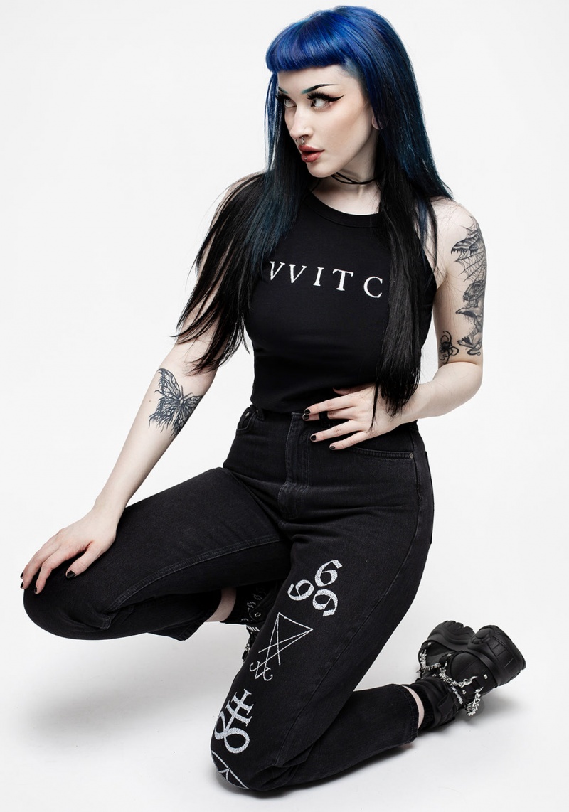 Disturbia Witch Racer Back Crop Vest | CI3564170