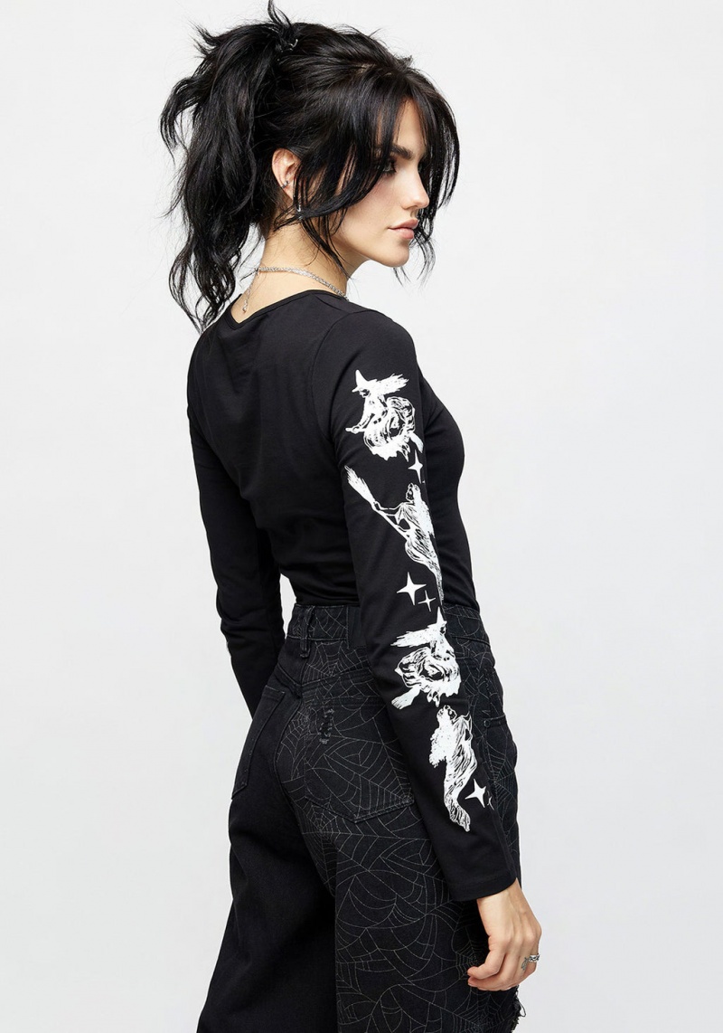 Disturbia Wolfsbane Cut Out Long Sleeve Top | OT8751032