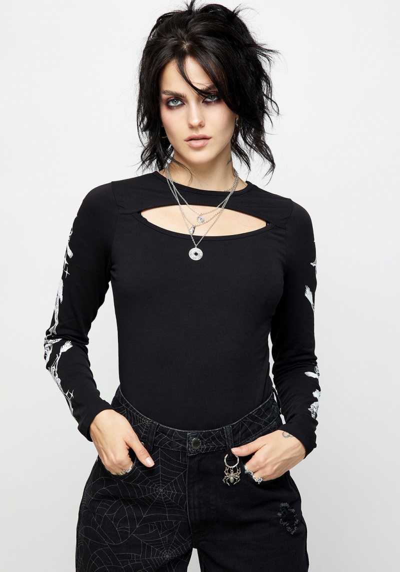 Disturbia Wolfsbane Cut Out Long Sleeve Top | OT8751032