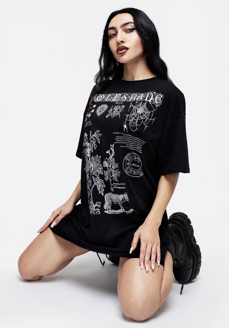 Disturbia Wolfsbane T-shirt Šaty | EH8106372