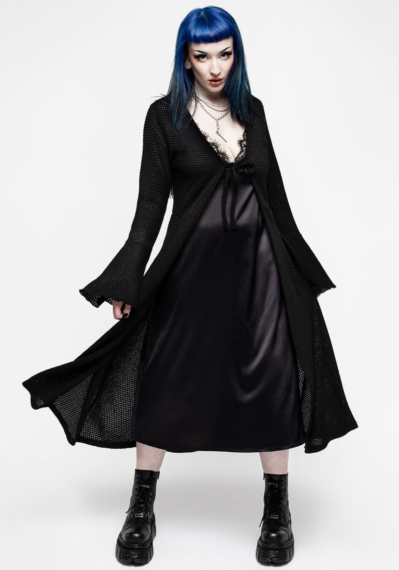 Disturbia Xana Textured Tie Front Long Cardigan | TC2519304