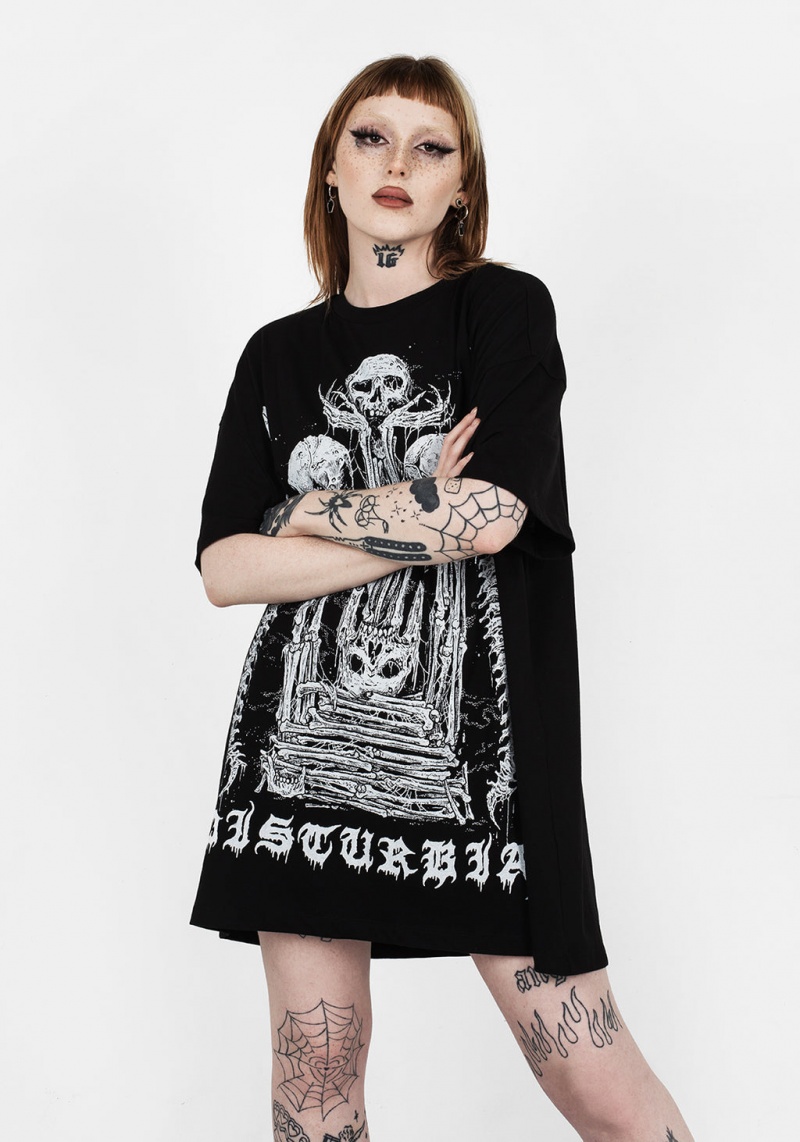 Disturbia Xenomort Krátké Sleeve T Shirt Šaty | SG7564012