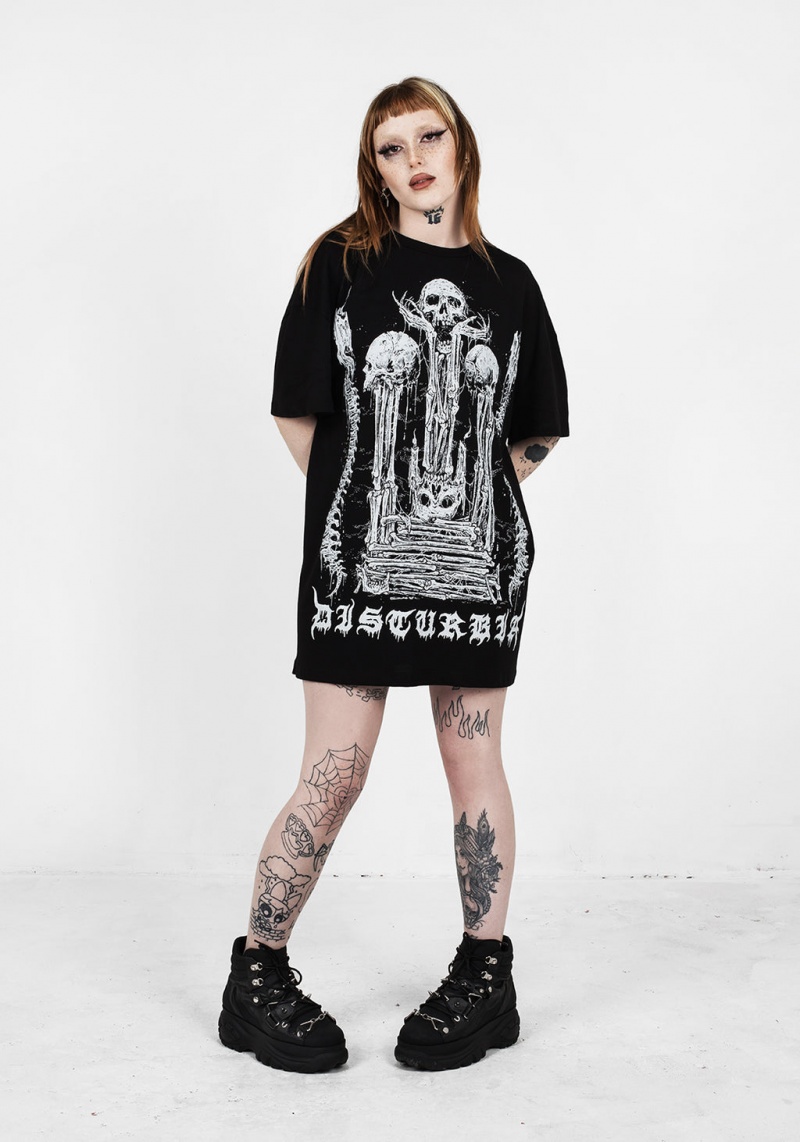 Disturbia Xenomort Krátké Sleeve T Shirt Šaty | SG7564012